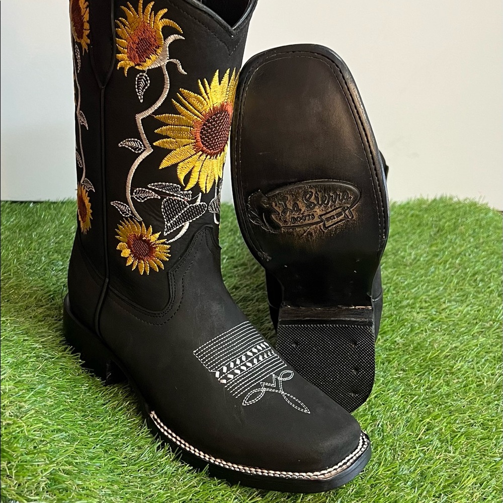 Ladies Leather Cowgirl Rodeo Western Mexican Boots Bota Mujer Vaquera de piel